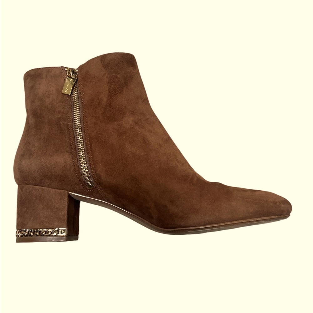 Michael Kors rust suede leather ankle boots Sz 9 1/2